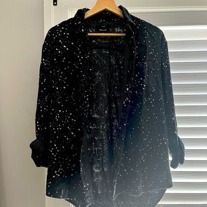 black madewell, thin flannel collared shirt